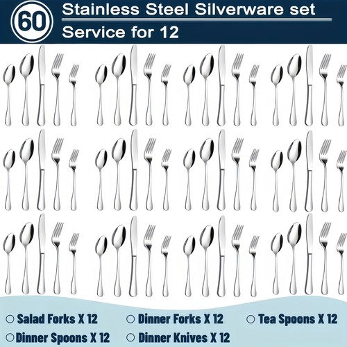 60pcs stainless steel - stainless,