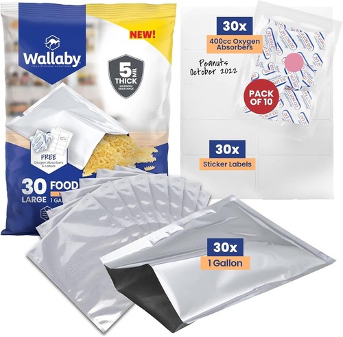 30ct gallon mylar bags - bags, w/